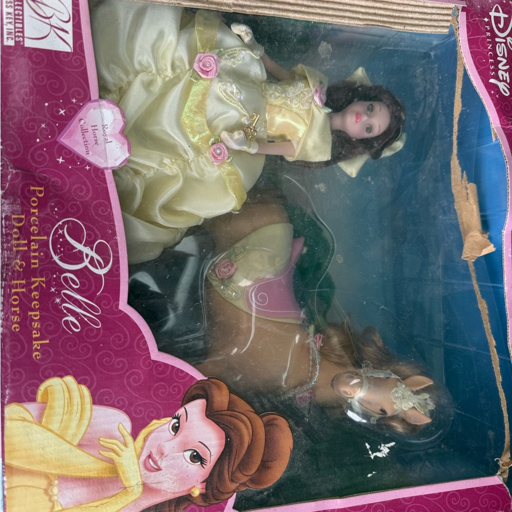 Disney Belle Doll & Horse Set - Yellow and Brown